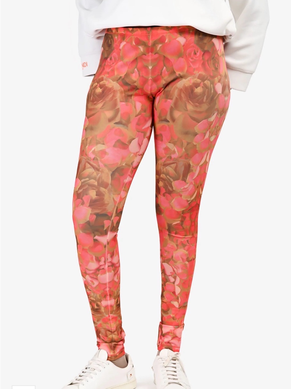 Alexander McQueen Pink and Brown Floral High-Waist Leggings